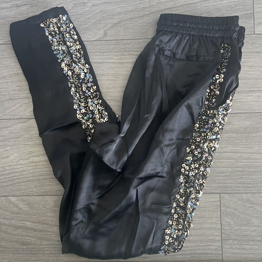 RAGA Sample Women’s Counting Stars Satin Sequin Tapered Pants Size XS